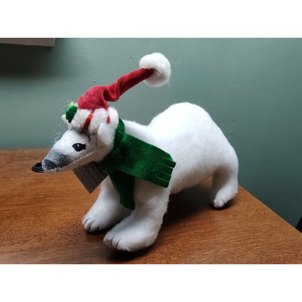 2009 Annalee stuffed doll Christmas polar bear 9" Long
